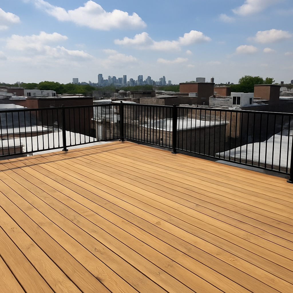 wood deck on a rooftop