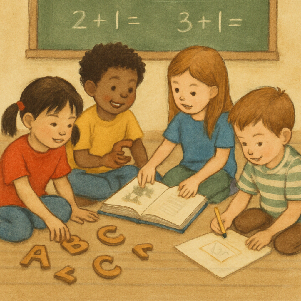 Children playing and learning together