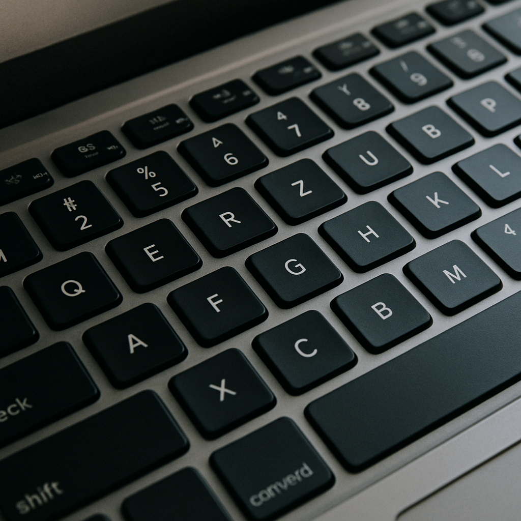 Close-up of laptop keyboard