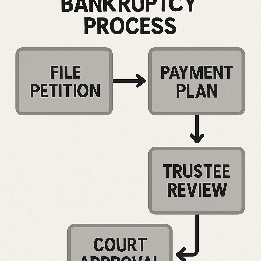 Image illustrating Chapter 13 bankruptcy process