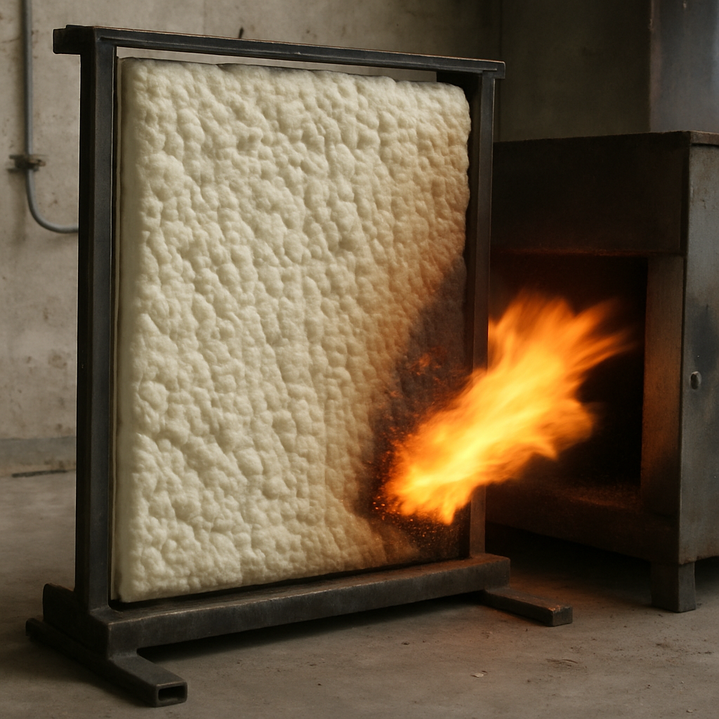 Fire rating testing of spray foam insulation