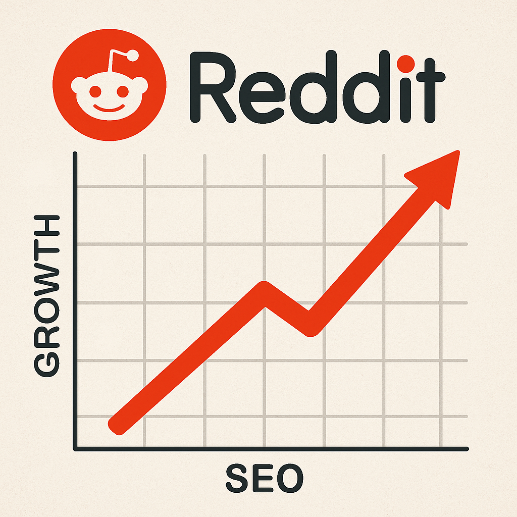 An upward trending graph indicating growth in Reddit SEO