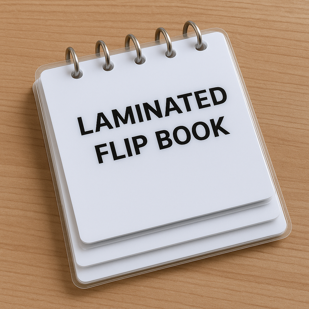 Example of laminated flip book