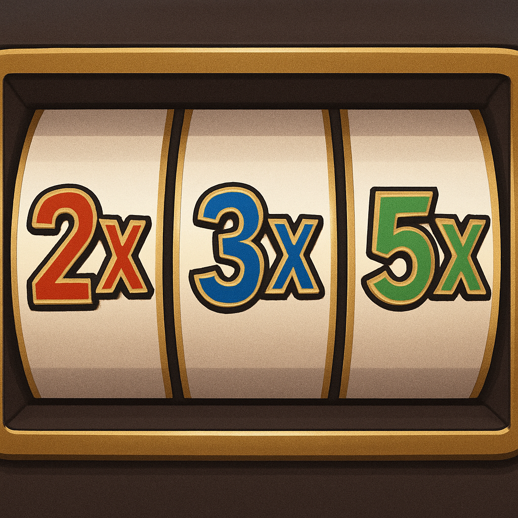 Multipliers on slot machine