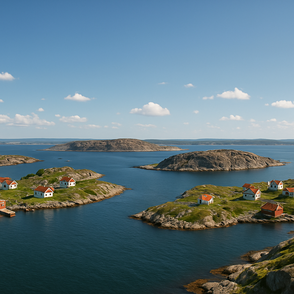 A panoramic view of islands in the Gothenburg archipelago