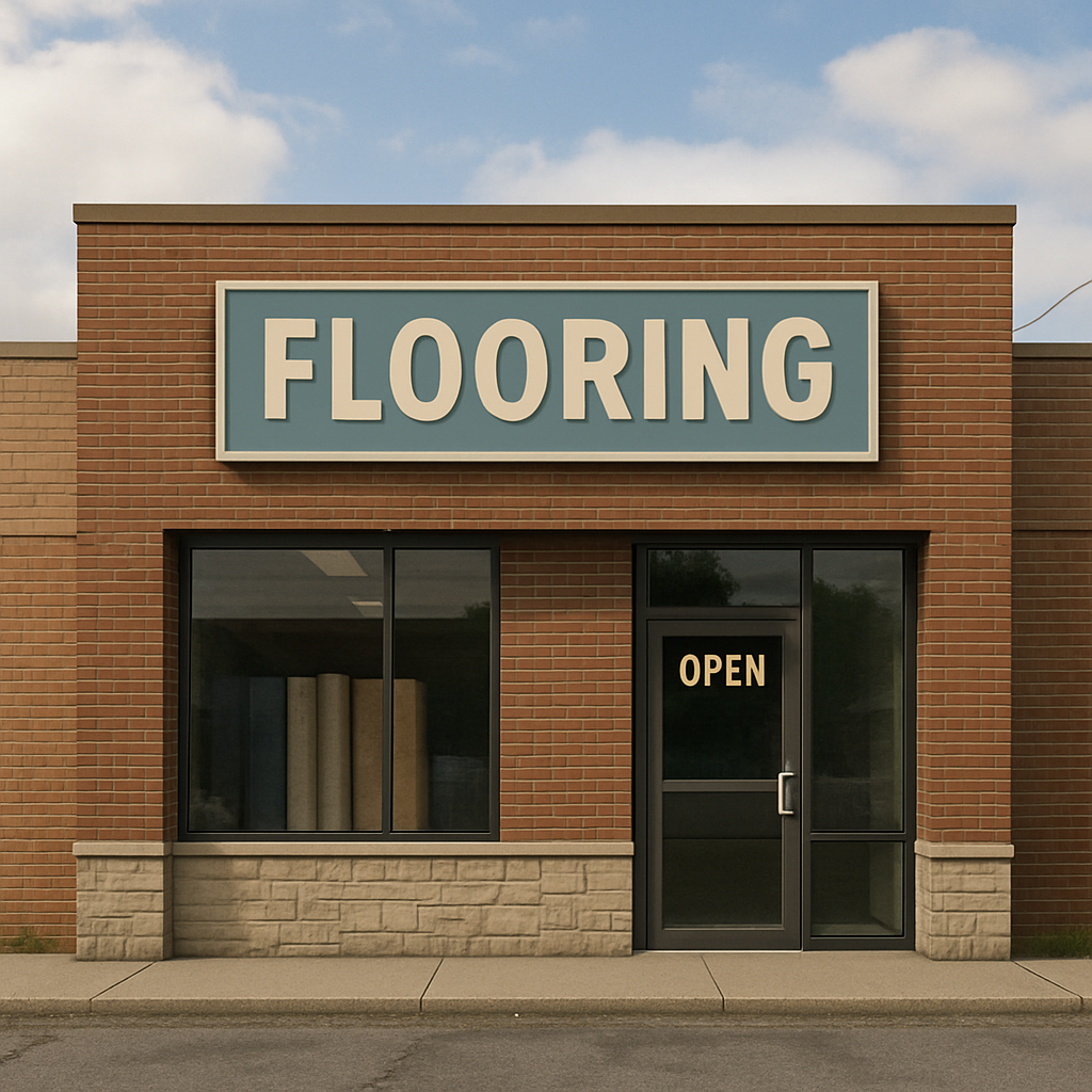 Local flooring store exterior