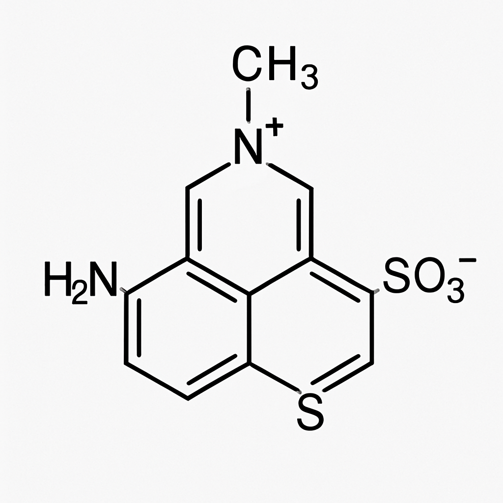 Chemical structure of methylene blue