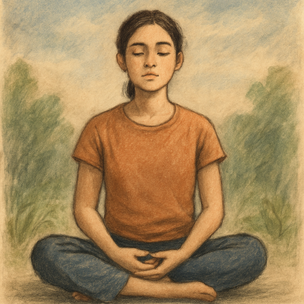 Person in meditation seeking calmness