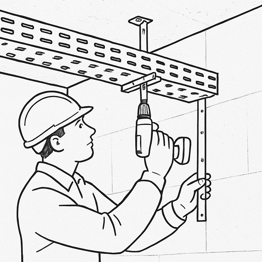 Cable tray support installation