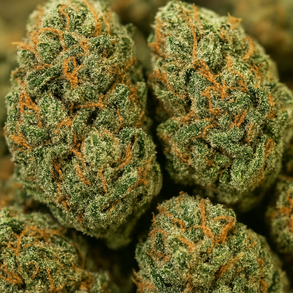 Close-up of 9 Pound Hammer cannabis buds