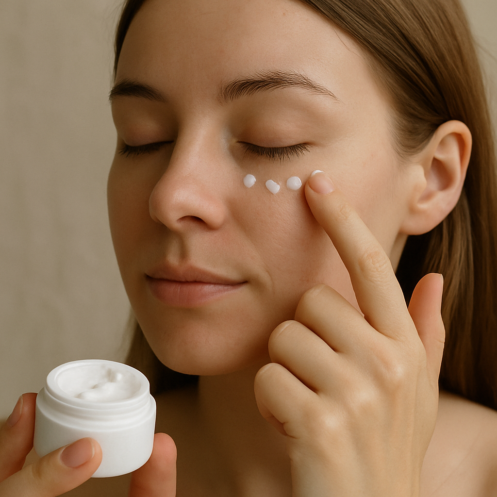 Eye cream application