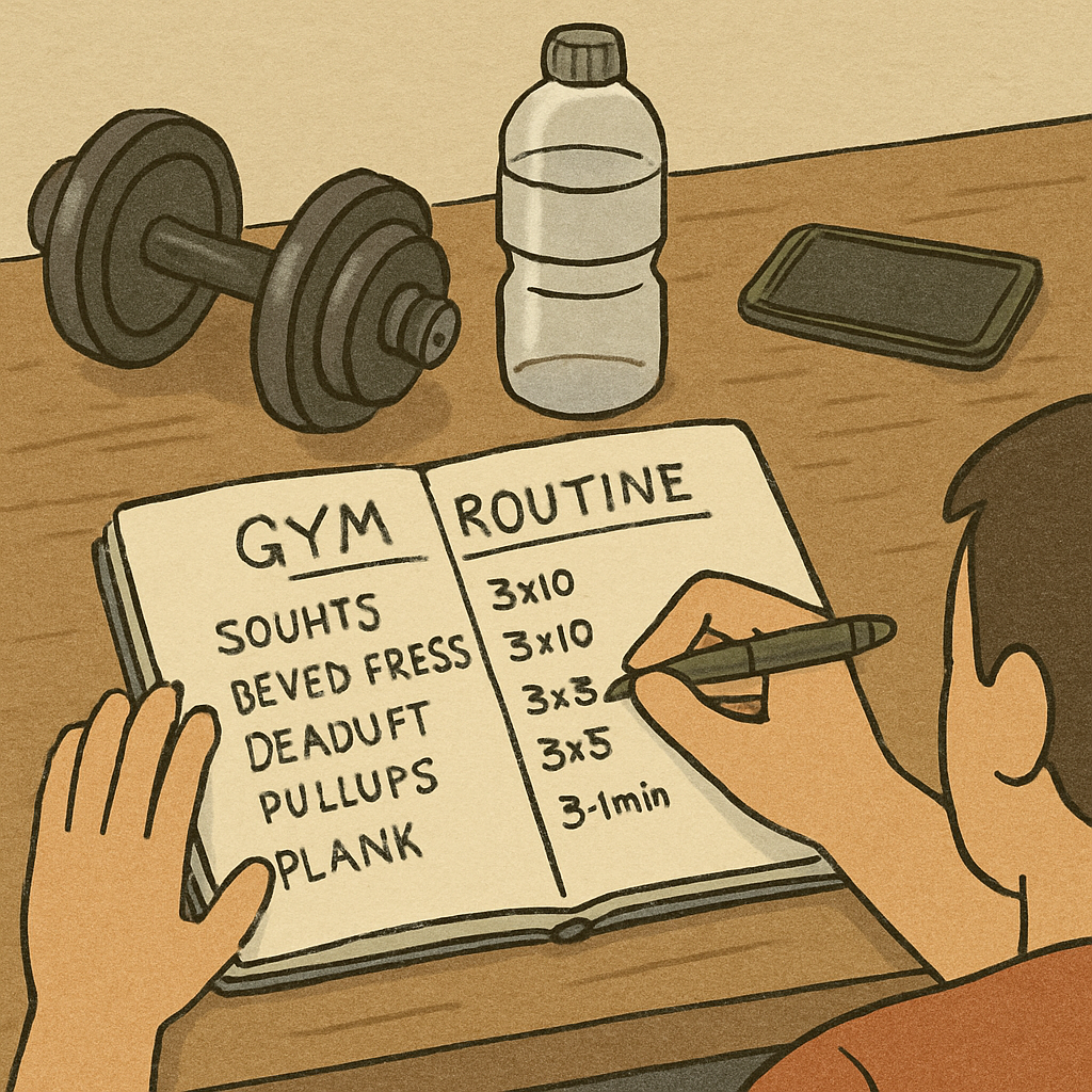 Planificando una rutina de gimnasio