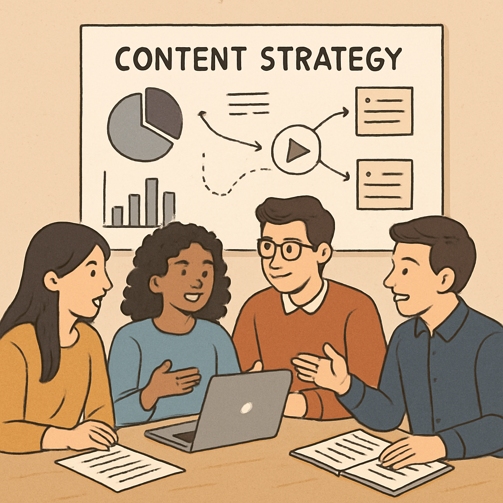 Team collaborating on content strategy
