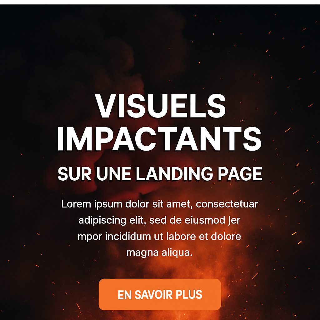 Visuels impactants sur une landing page