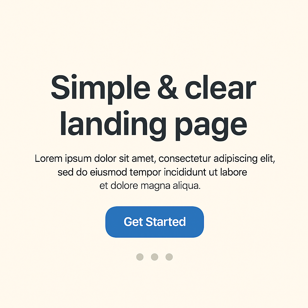 Landing page simple et claire