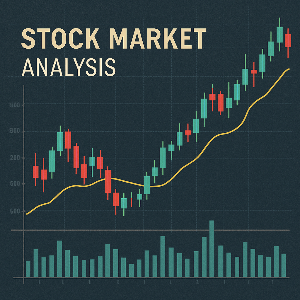 Stock market analysis graph