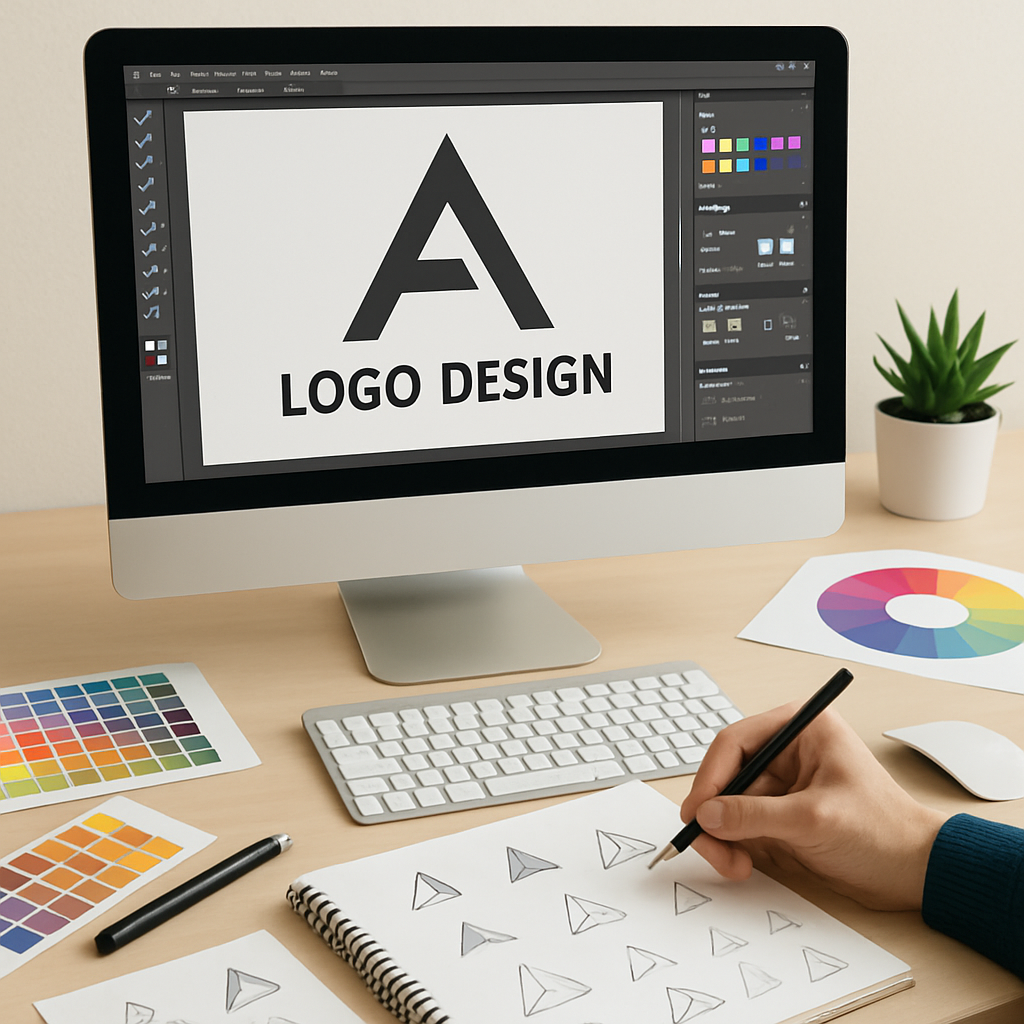 Professional graphic design in action