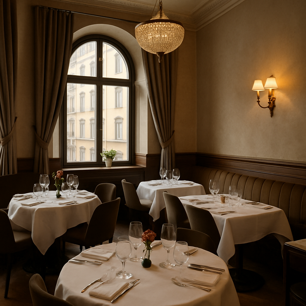Elegant dining setting in a Stockholm restaurant