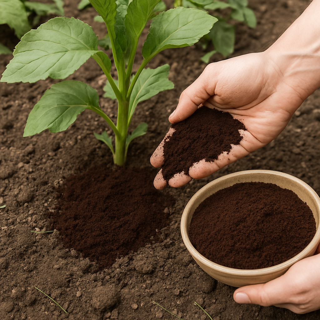Coffee Grounds in Garden