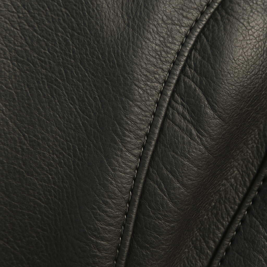 Close-up of leather suit material