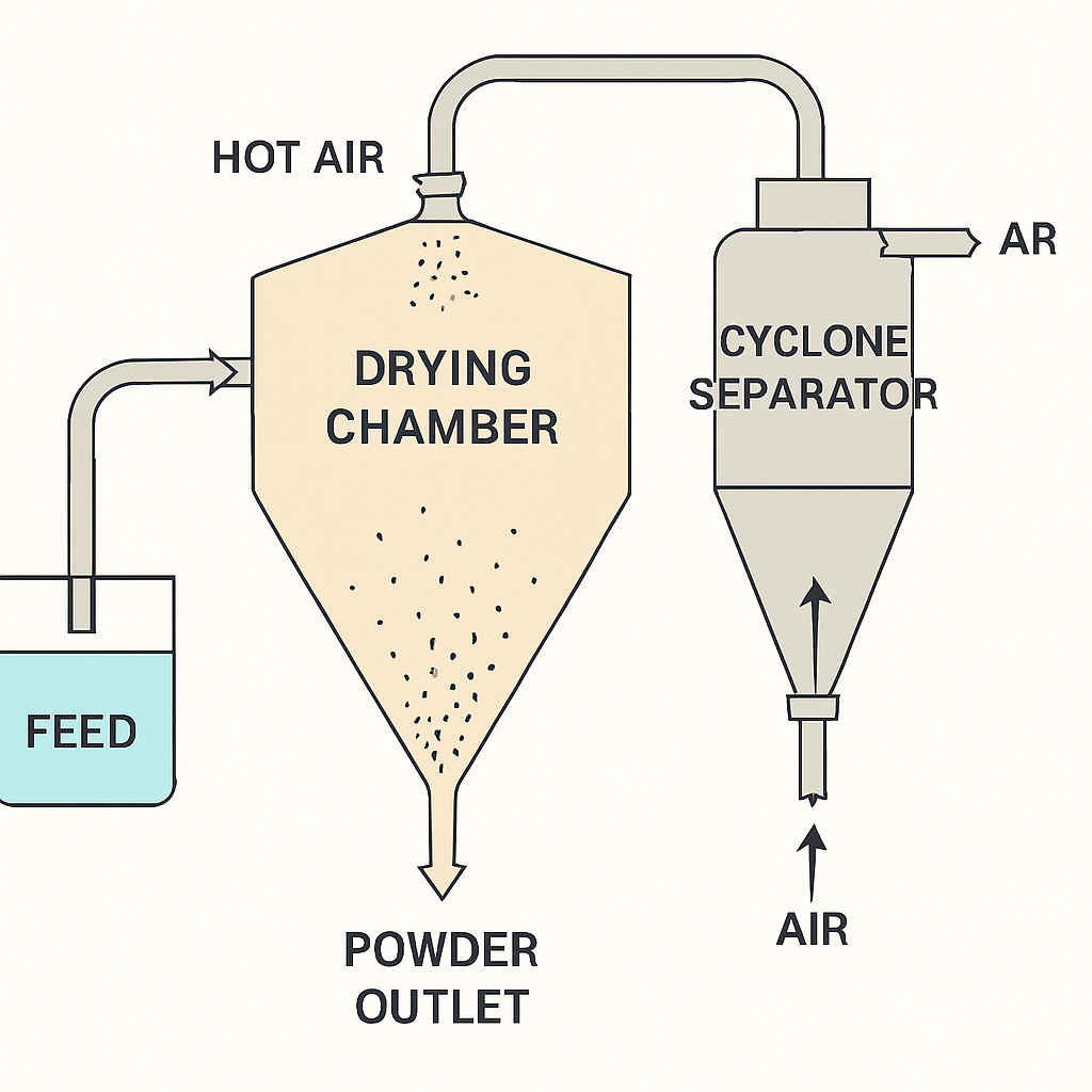diagram of spray drying process