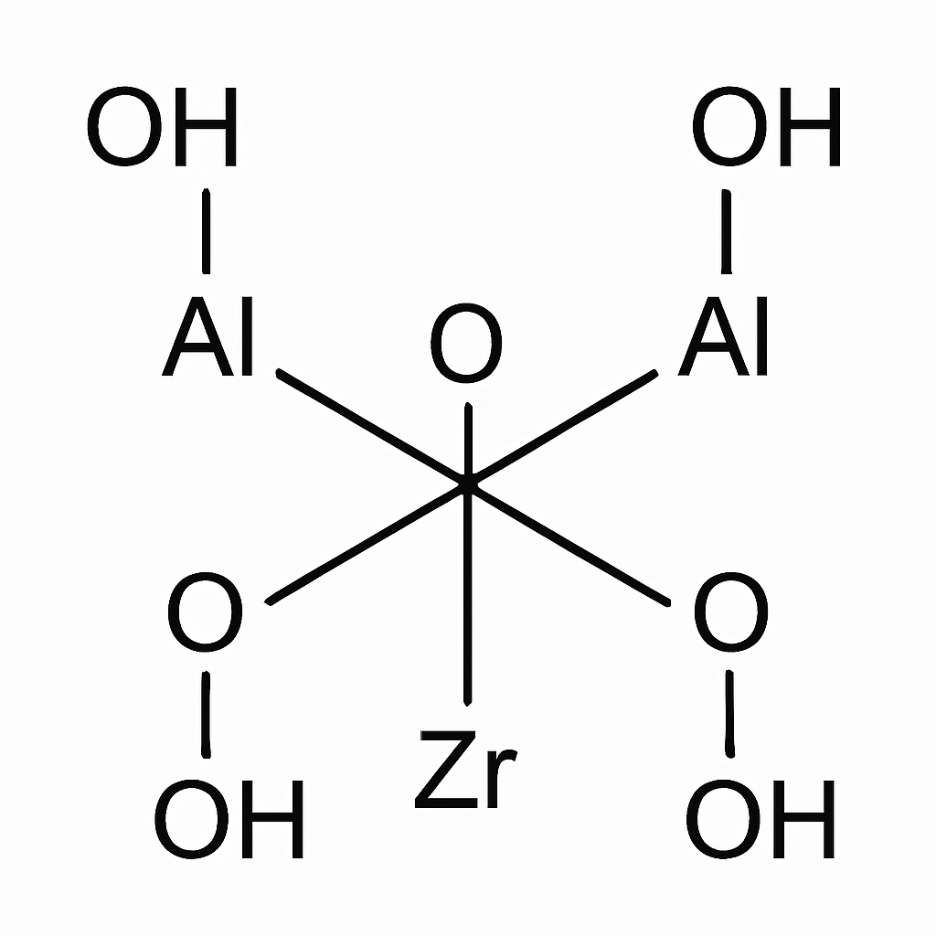 Chemical structure of aluminum zirconium