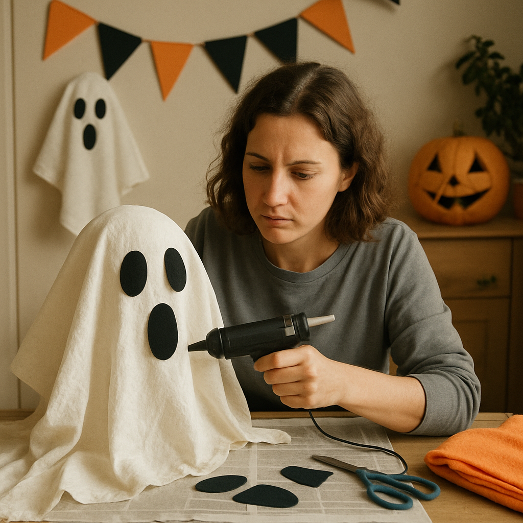 Person making a DIY Halloween costume
