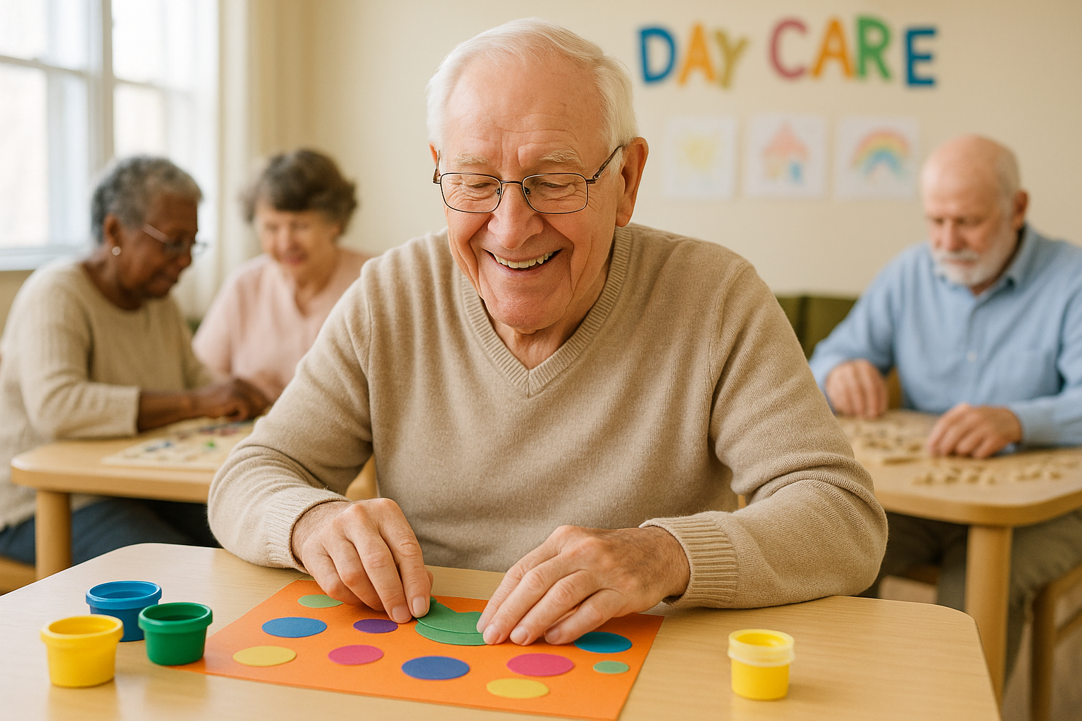senior enjoying day care activities