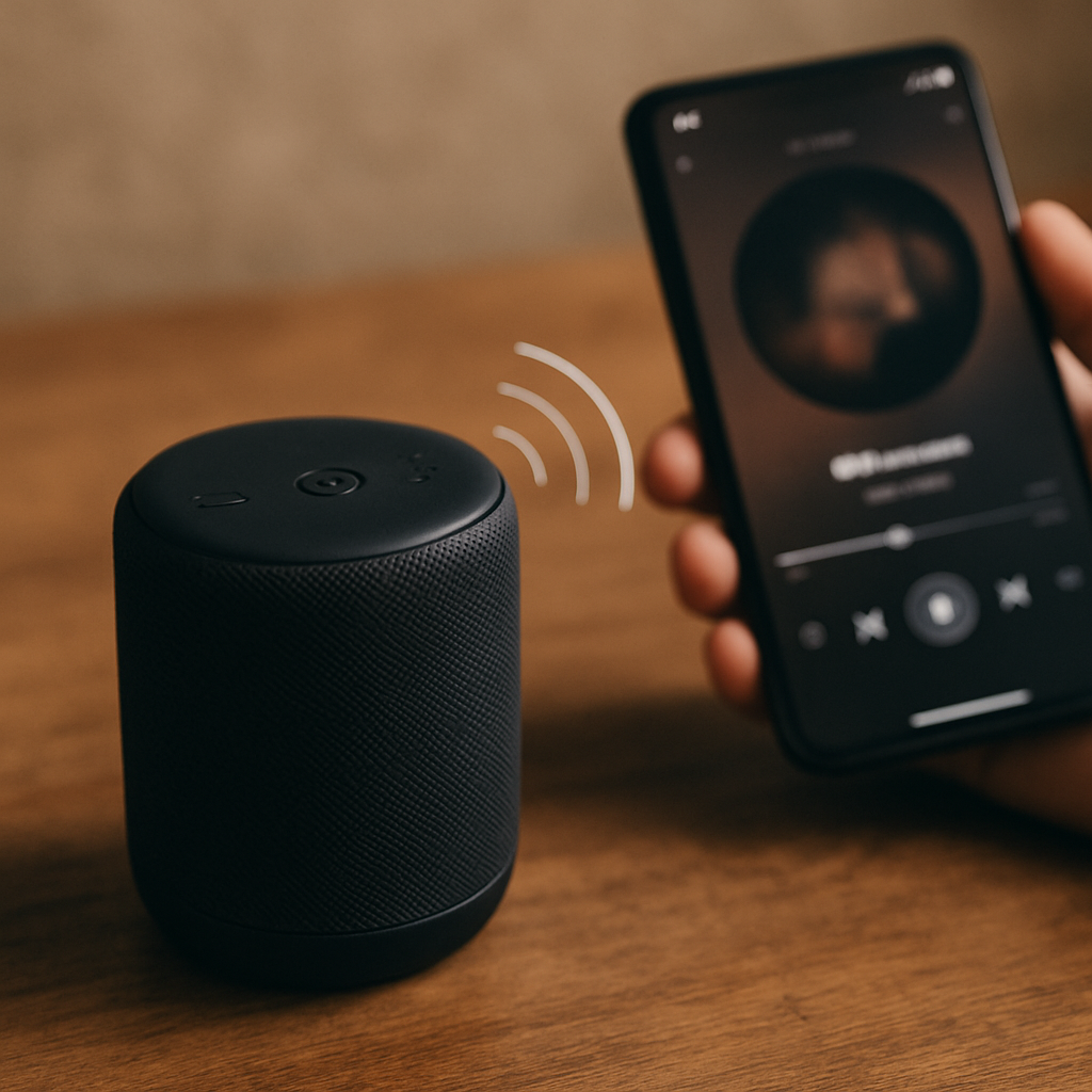 Wireless speaker in use