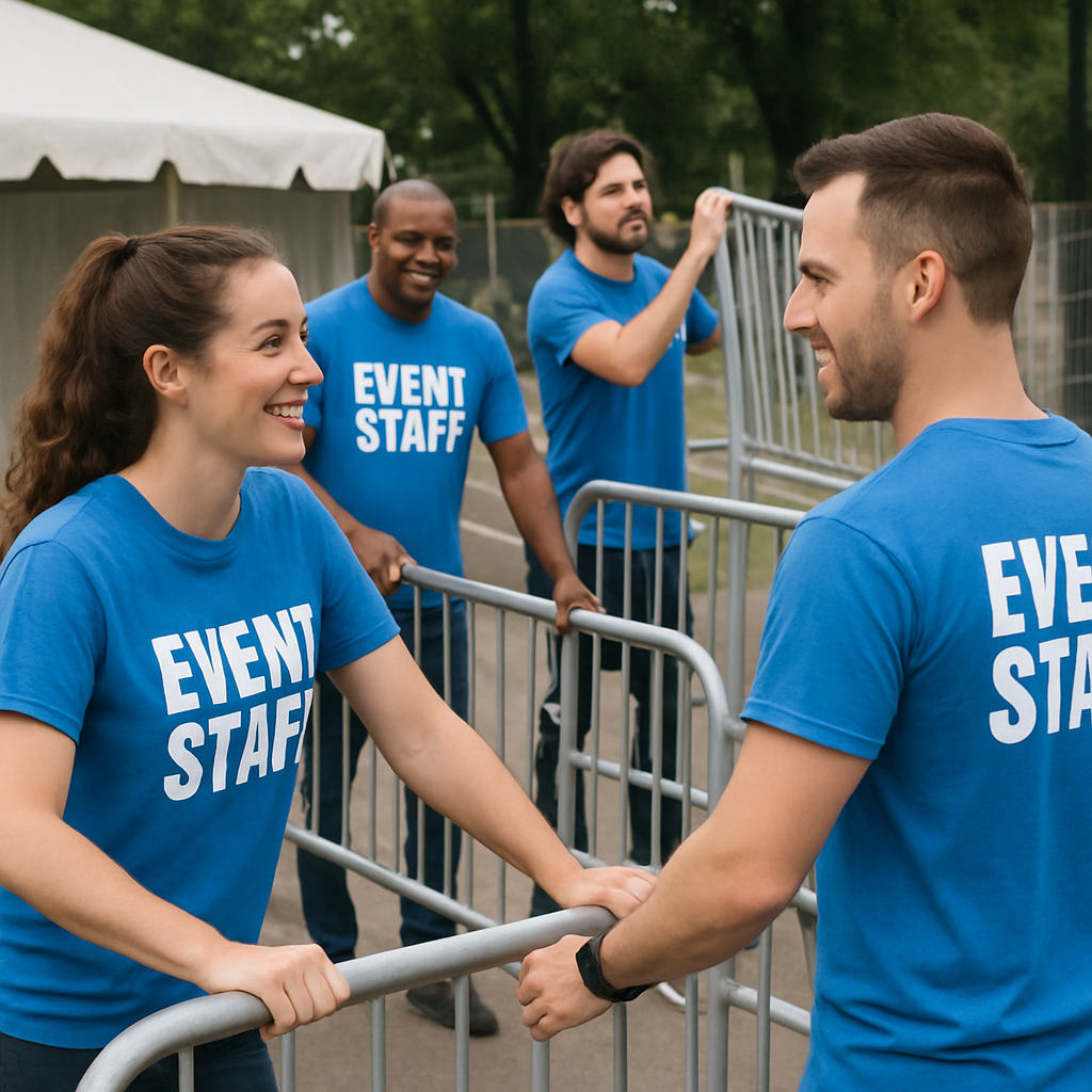 Event staffing team at work