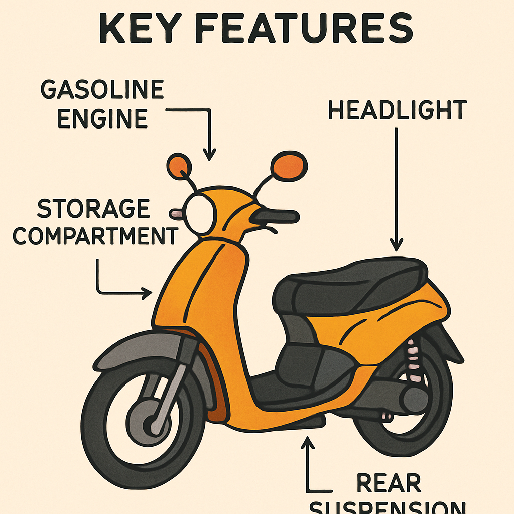 Gas scooter key features