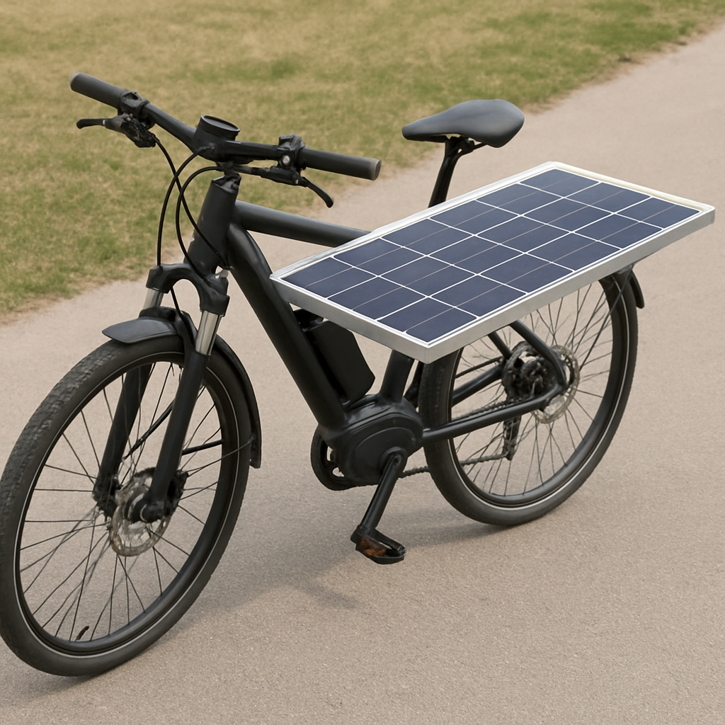 panneaux solaires sur un vélo électrique