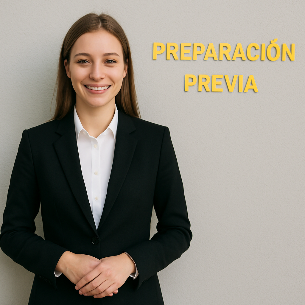 Ejemplo de preparación previa para fotos corporativas