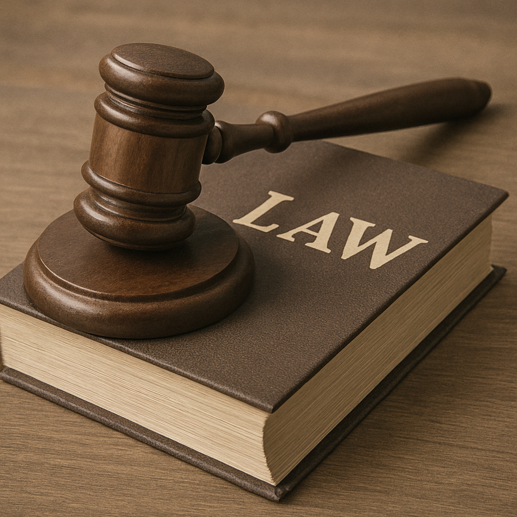 Gavel and legal book