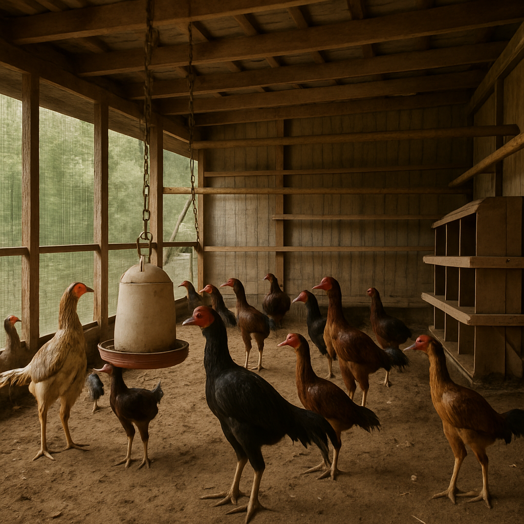 Spacious chicken coop for Aseels