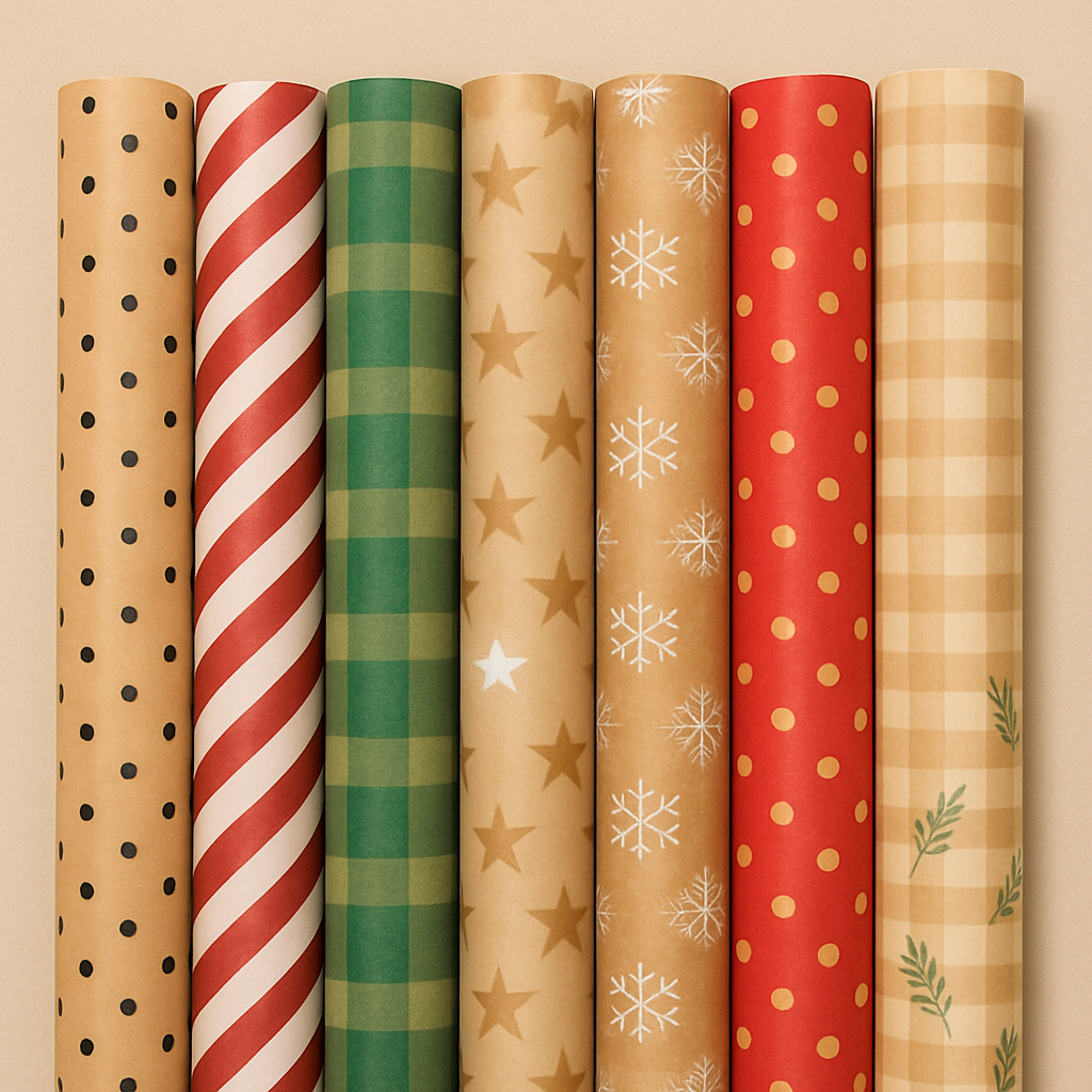 Different types of wrapping paper rolls