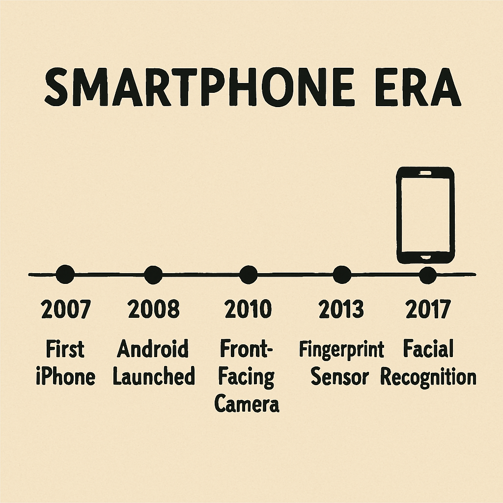 Timeline illustrating key developments in the smartphone era