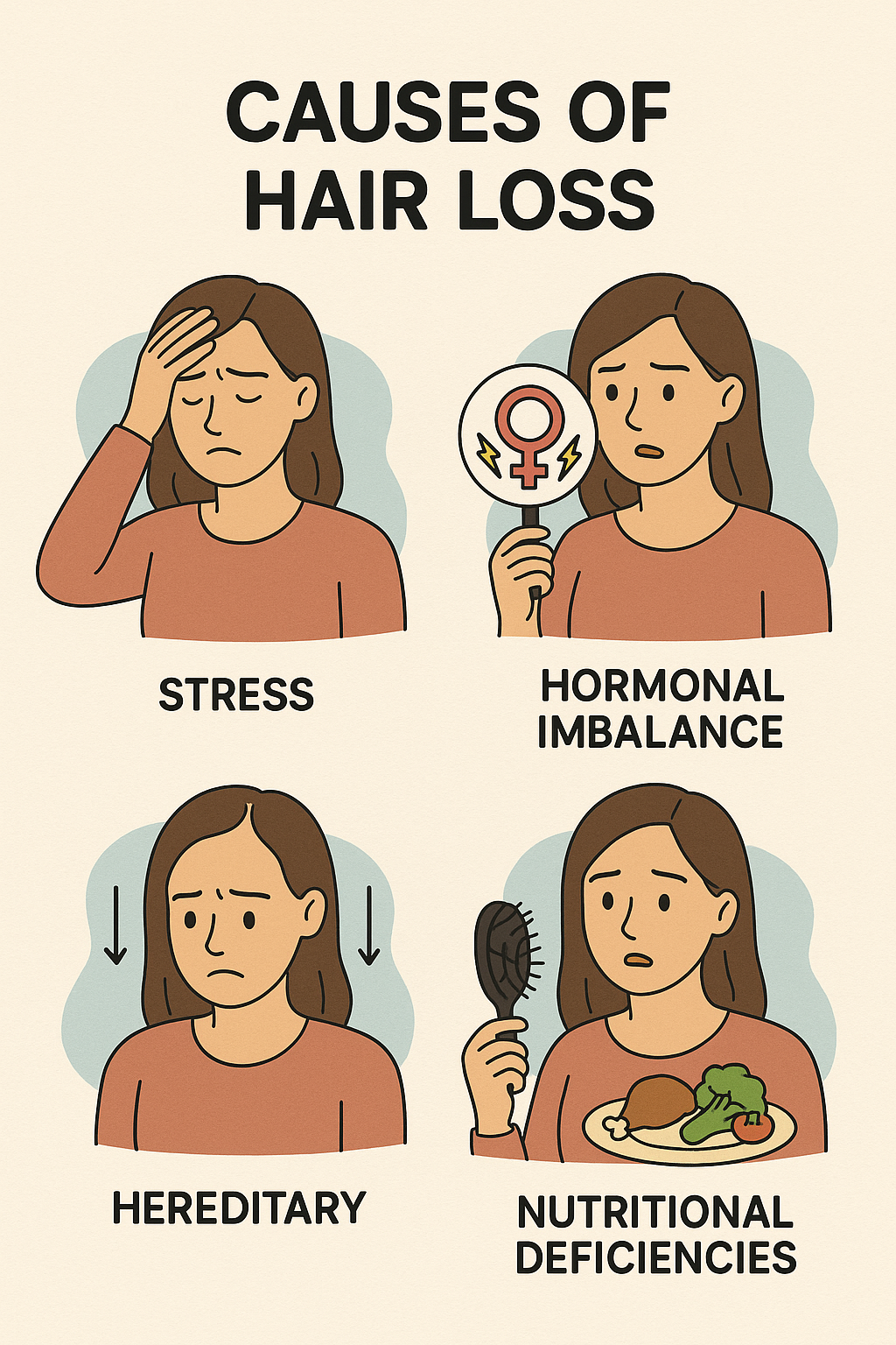 Image depicting various causes of hair loss