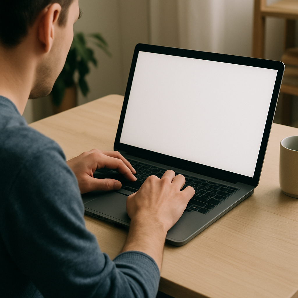 Person using a laptop