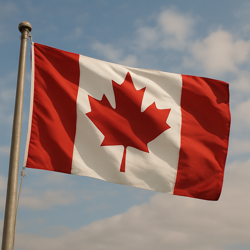 Canadian flag waving