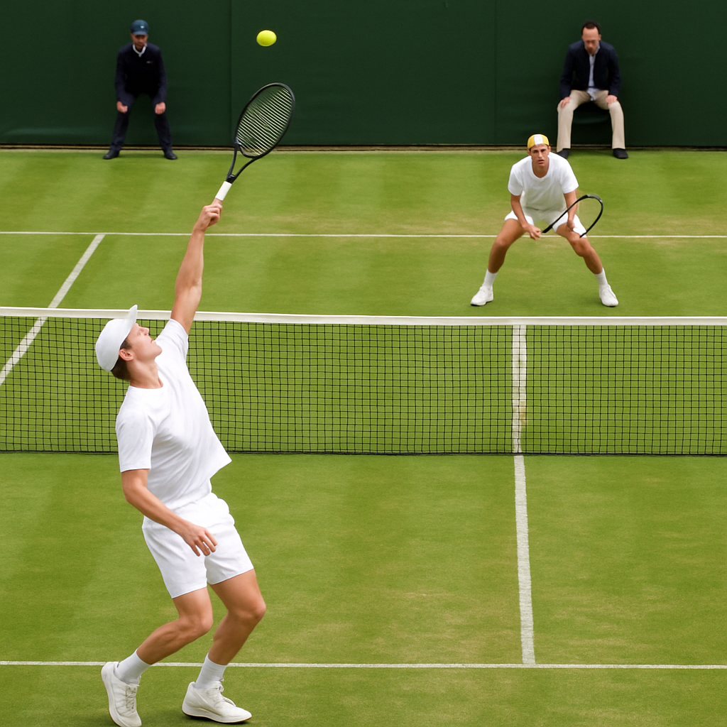 Grass court tennis match