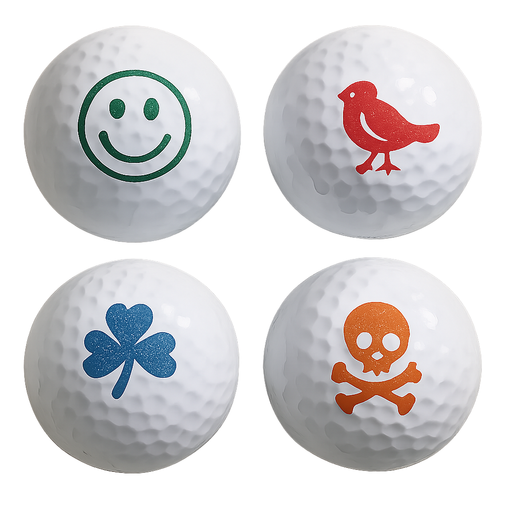 Custom golf ball stamps with different designs