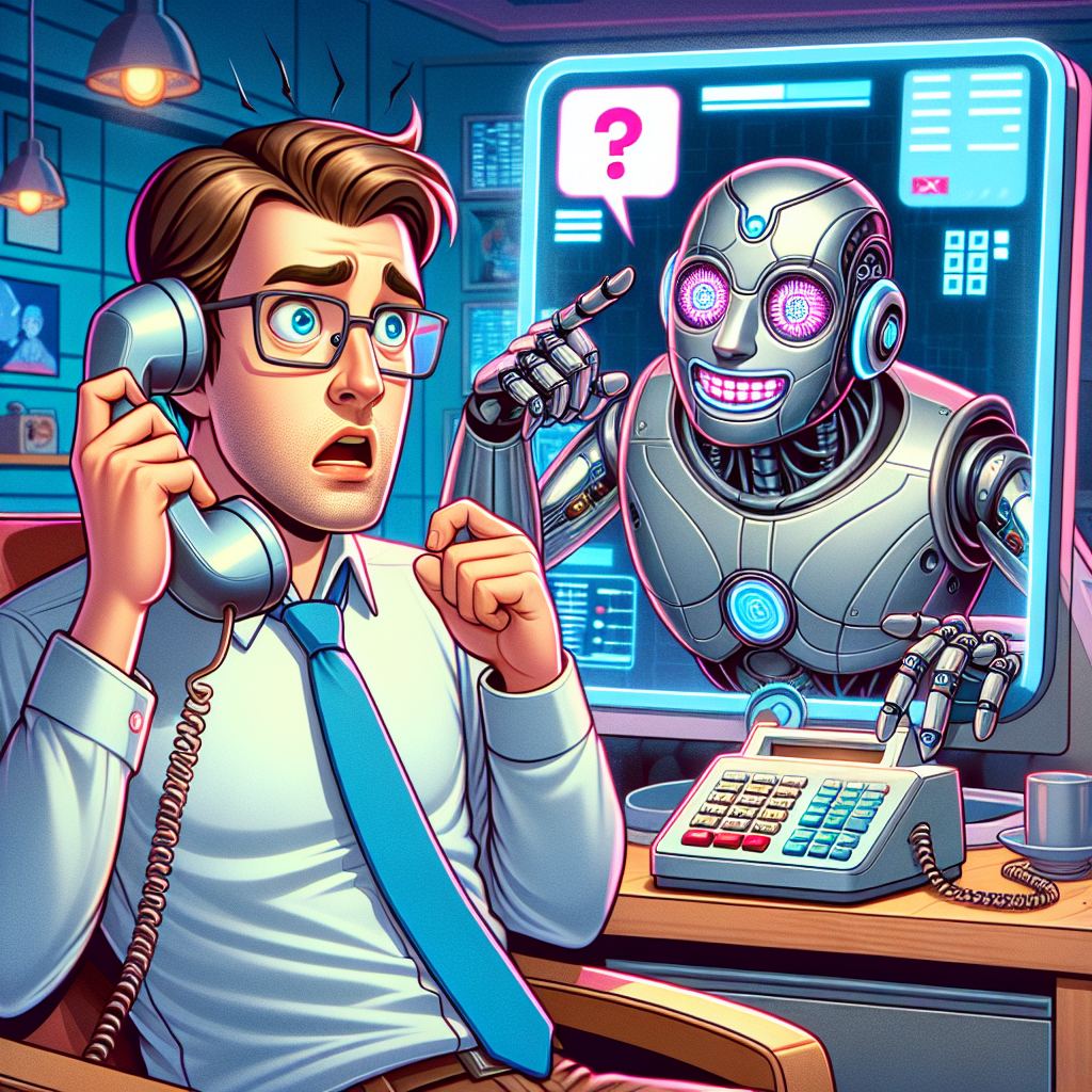 A cartoon image of someone receiving an AI prank call