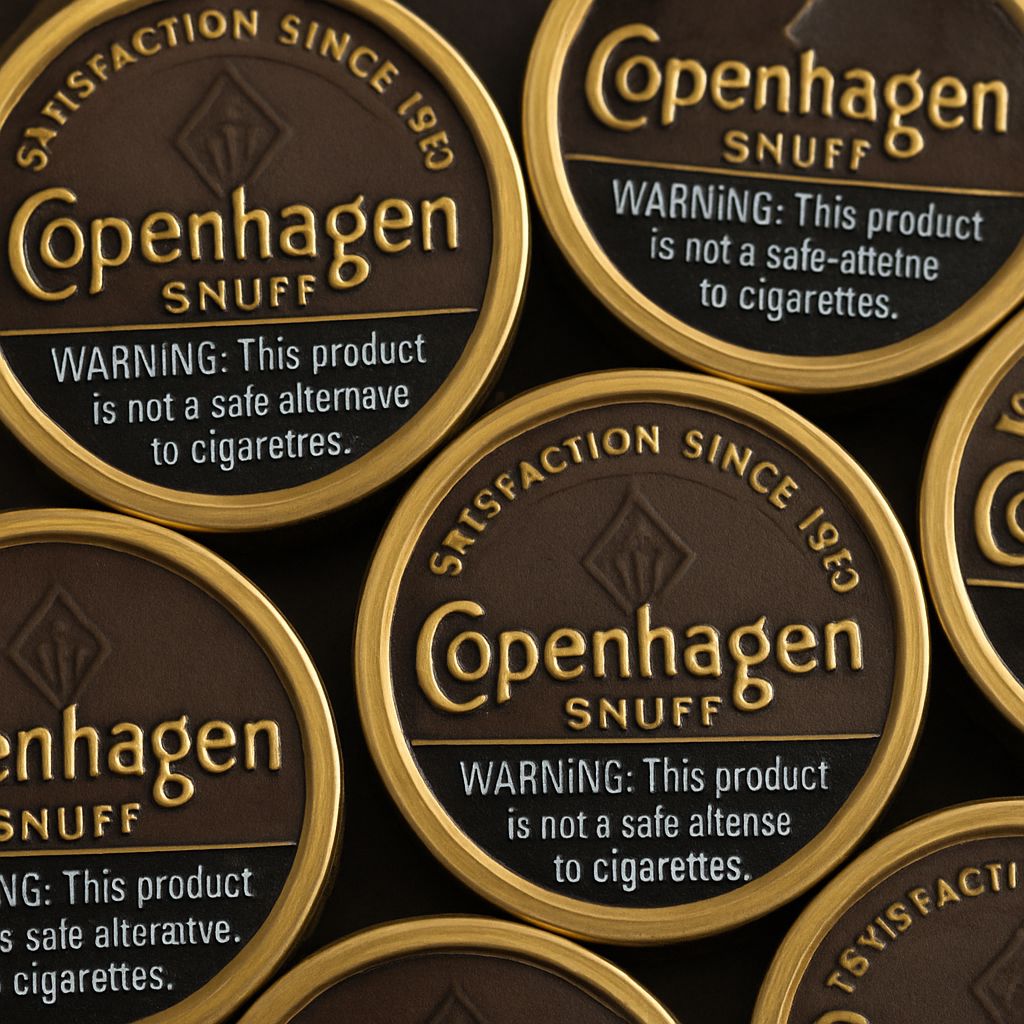 A close-up of Copenhagen tobacco pouches
