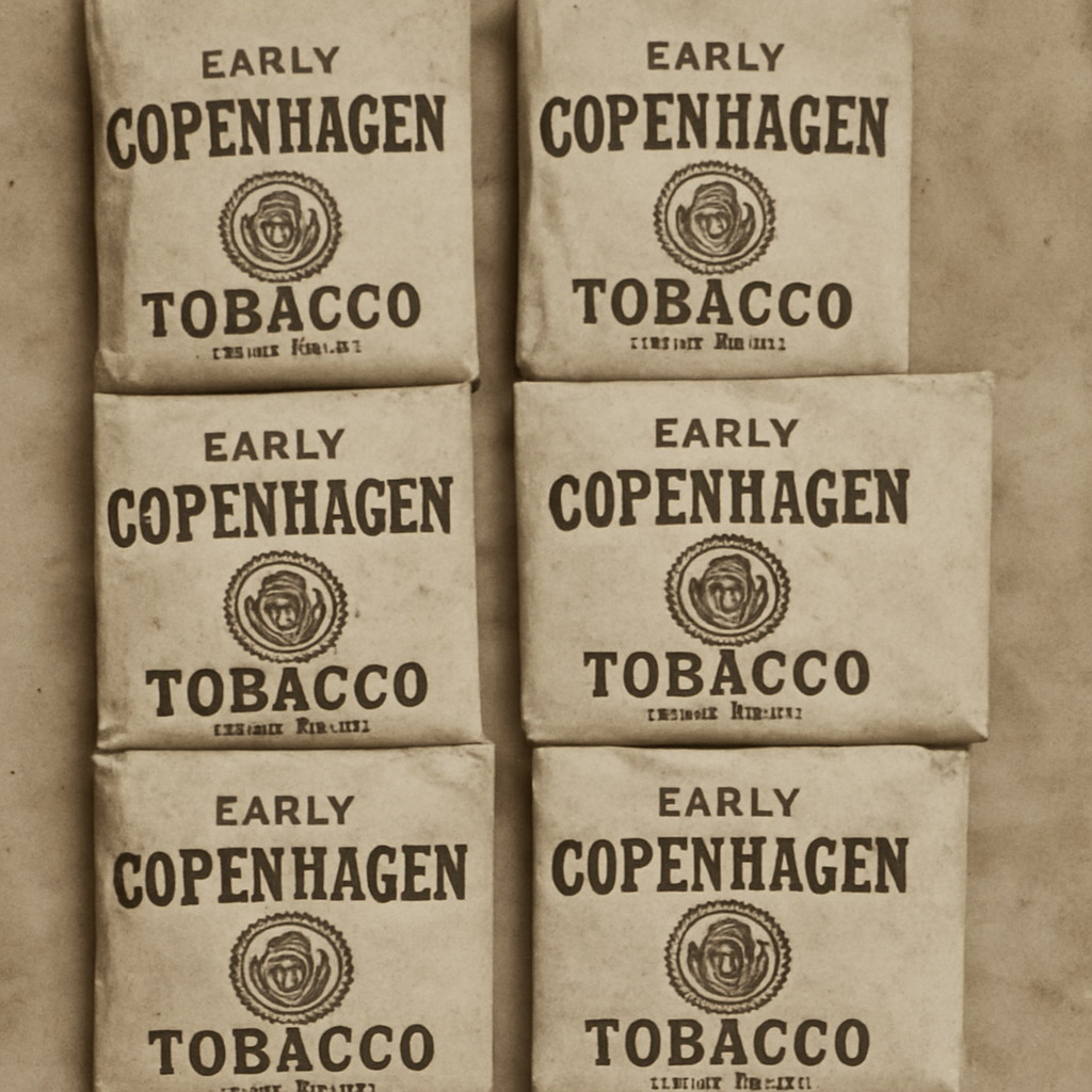 An old photograph of early Copenhagen tobacco packaging