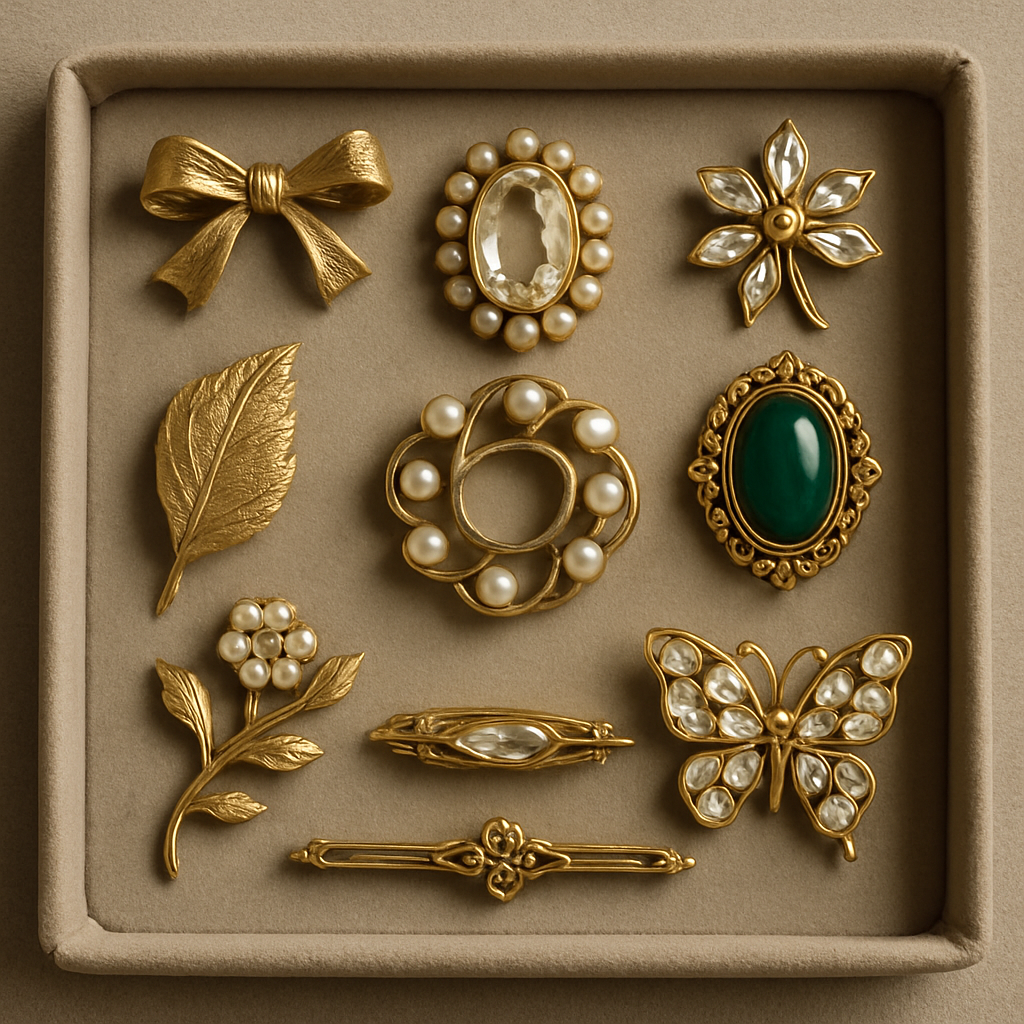 Elegant brooch collection display