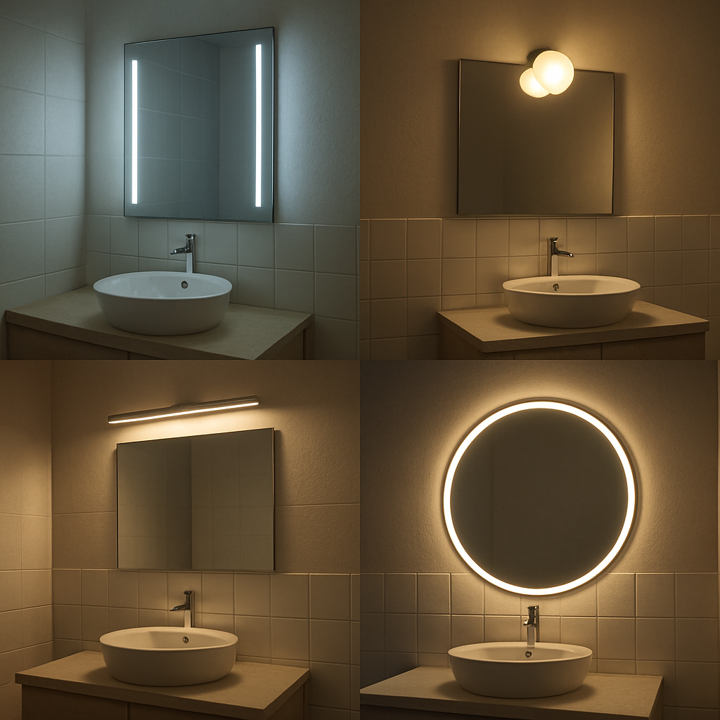 Different lighting styles for bathroom mirrors