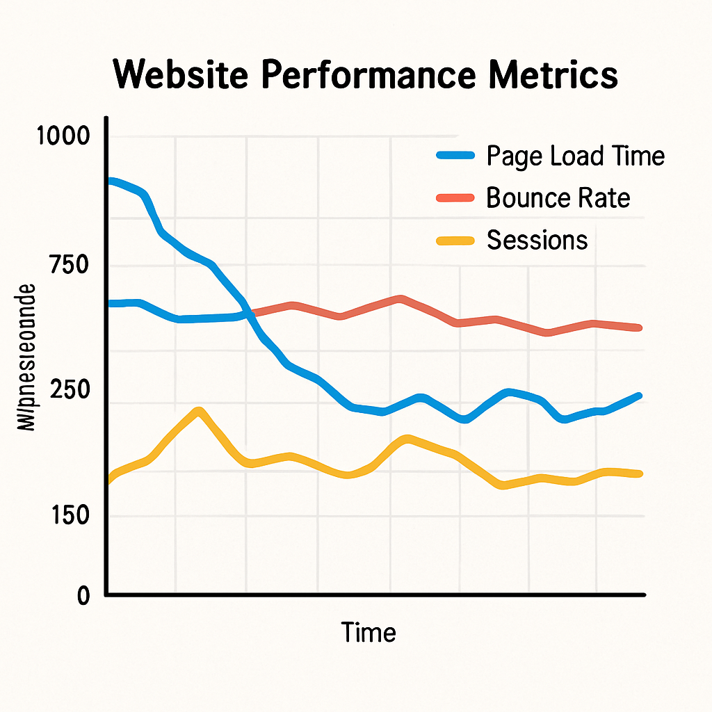 Graph illustrating website performance metrics