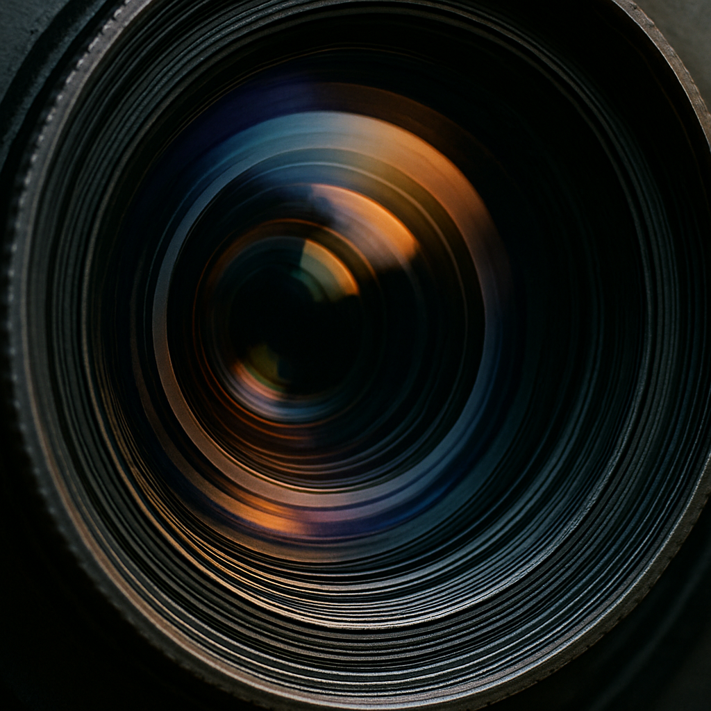 Camera lens close-up