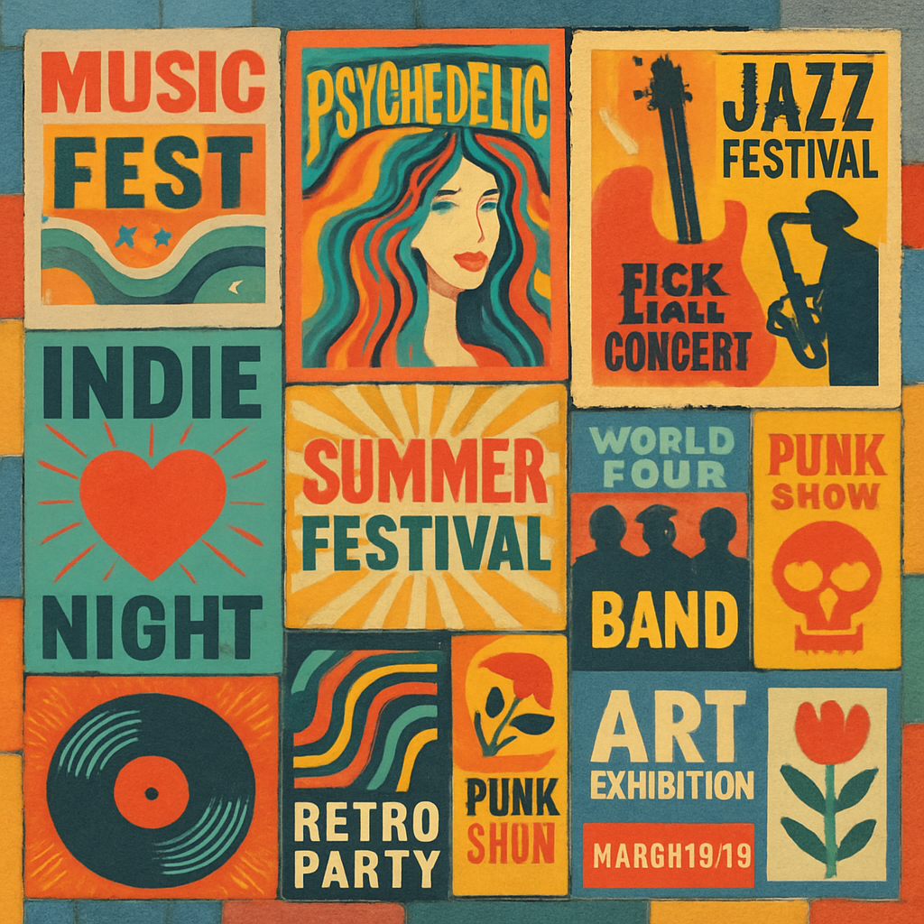 Colorful poster wall